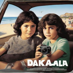 Realistic movie poster featuring a 10-year-old girl with short, dark, curly hair in a mullet cut, now with more curls