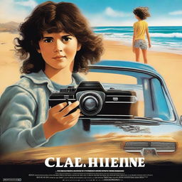 Realistic movie poster featuring a 10-year-old girl with short, dark, curly hair in a mullet cut, now with more curls