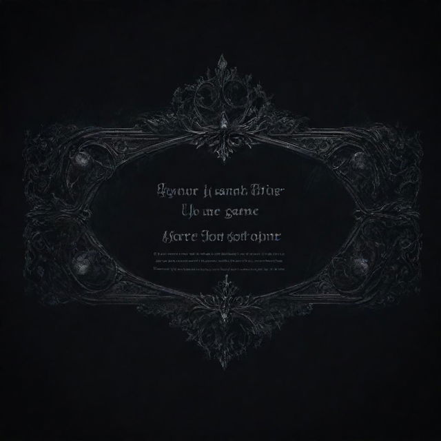 A dark-themed, intricately designed text box banner that matches the gothic ambiance of a souls-like game.