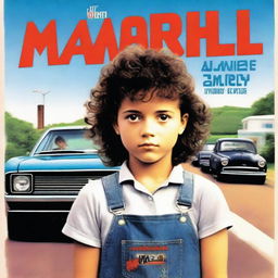 A realistic movie poster featuring a 10-year-old girl with short, dark, very curly hair styled in a mullet