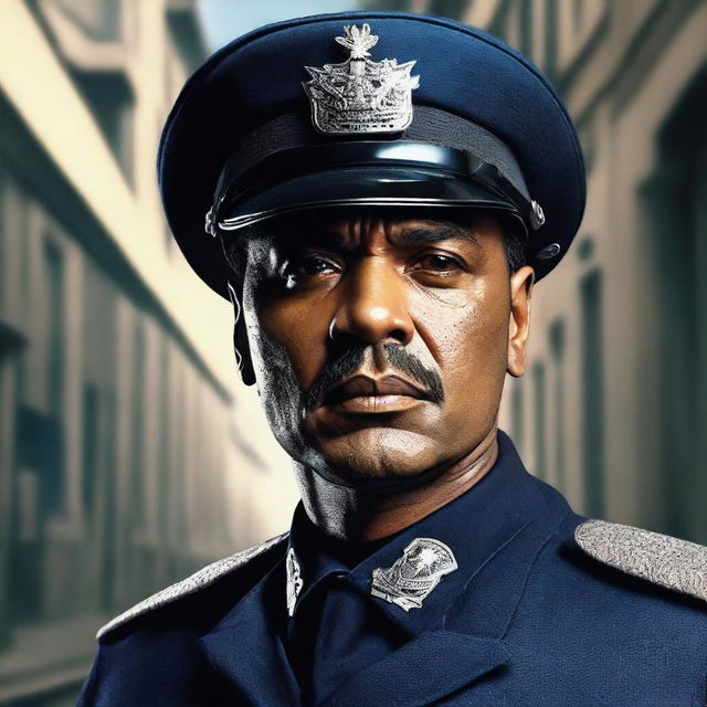 A detailed and realistic portrait of Captain Nascimento from the movie 'Tropa de Elite'