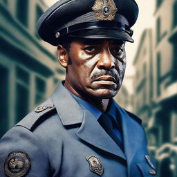 A detailed and realistic portrait of Captain Nascimento from the movie 'Tropa de Elite'