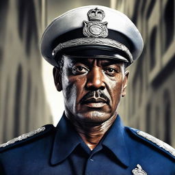 A detailed and realistic portrait of Captain Nascimento from the movie 'Tropa de Elite'