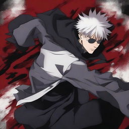 Create an anime-style image featuring Gojo Satoru from Jujutsu Kaisen