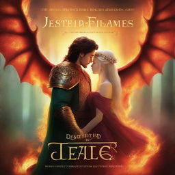 Create a captivating book cover with the title 'Destined Flames: A Tale of the Dragon King and the Fairy Princess'