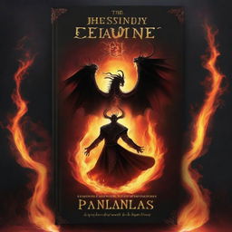 Create a black book cover with the title 'Destined Flames: A Tale of the Dragon King and the Fairy Princess