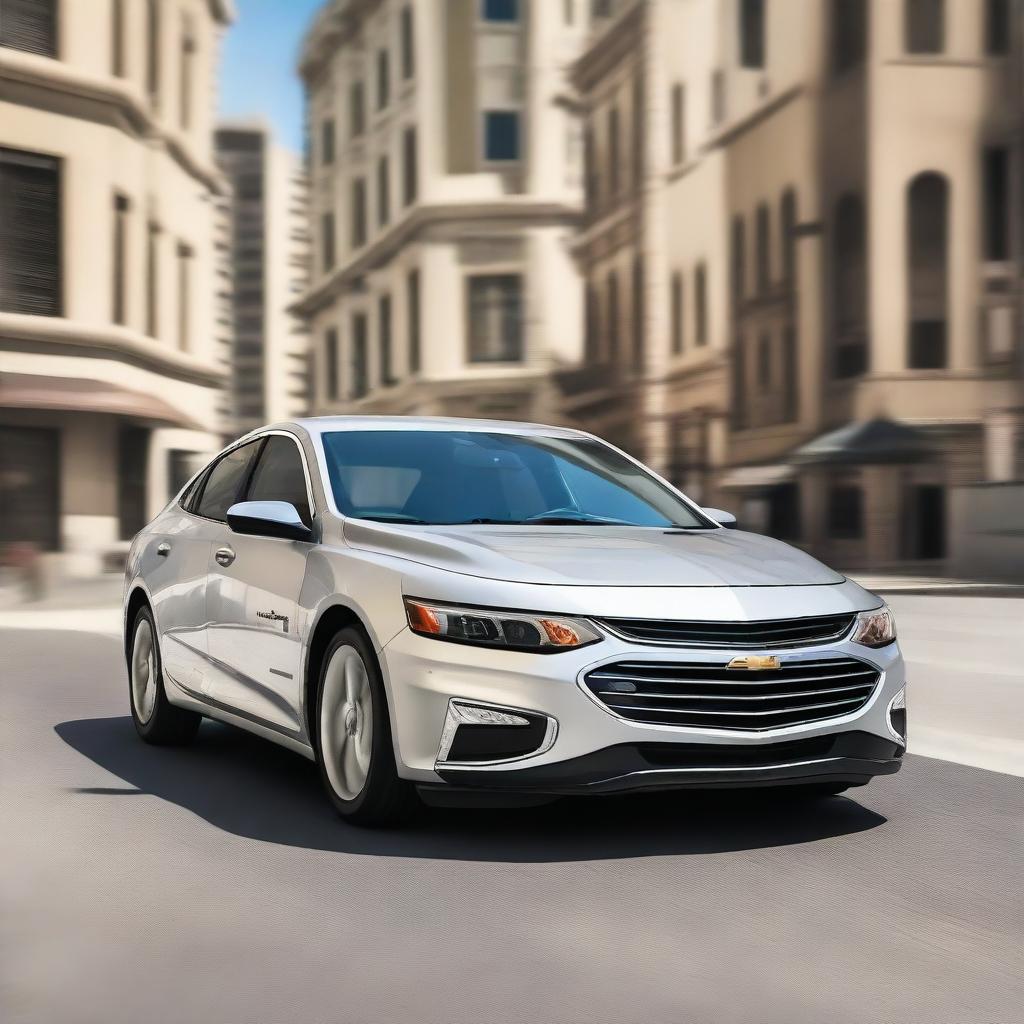 A silver 2018 Chevrolet Malibu with a Jordanian license plate is speeding through the streets of Amman, Jordan