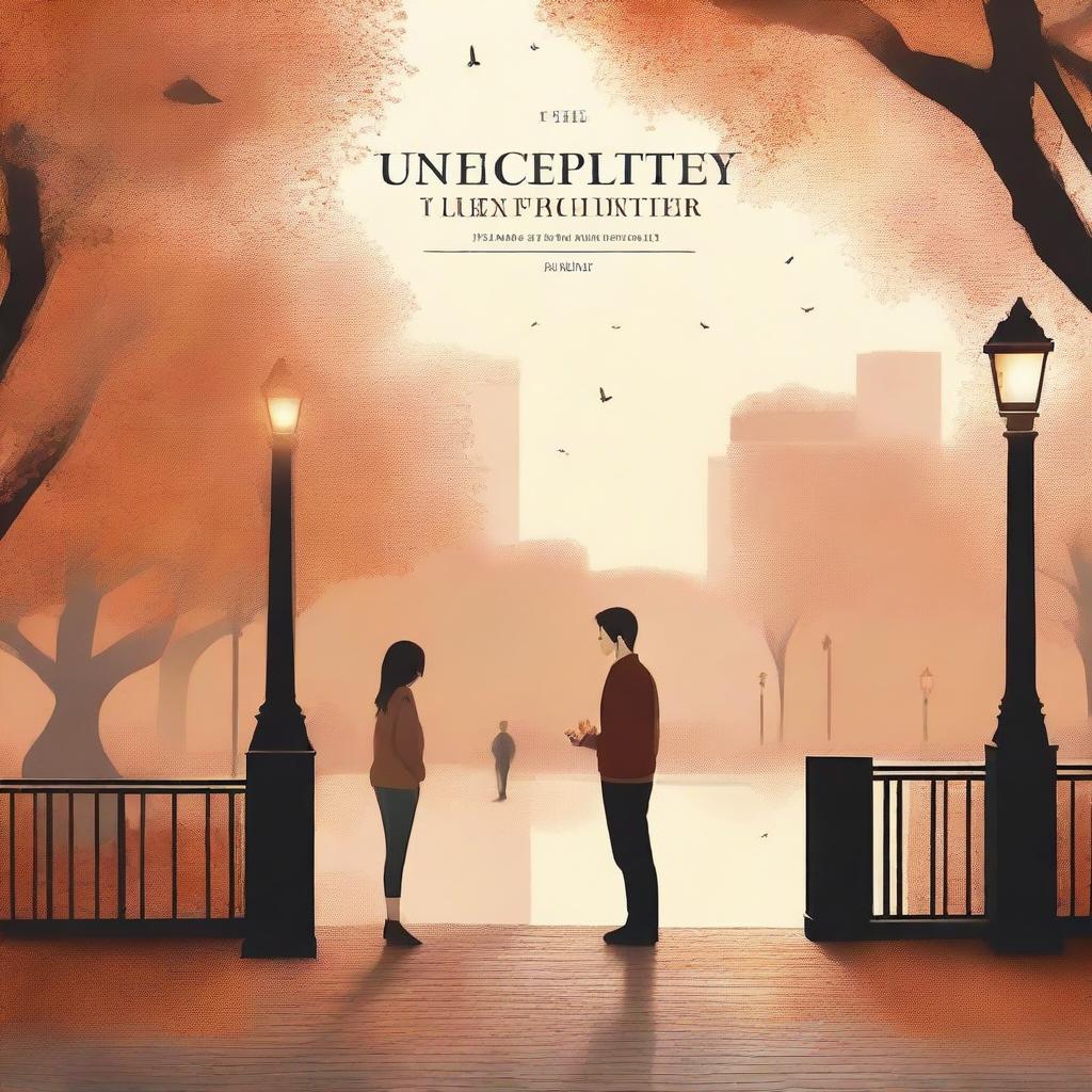 Design a contemporary book cover for a boy love story titled 'Unexpected Encounter