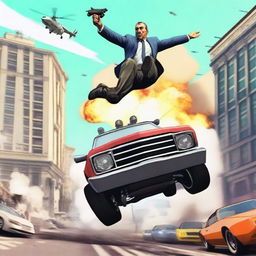 Create an eye-catching thumbnail for a video titled 'GTA V FAILS: Mejores Momentos'