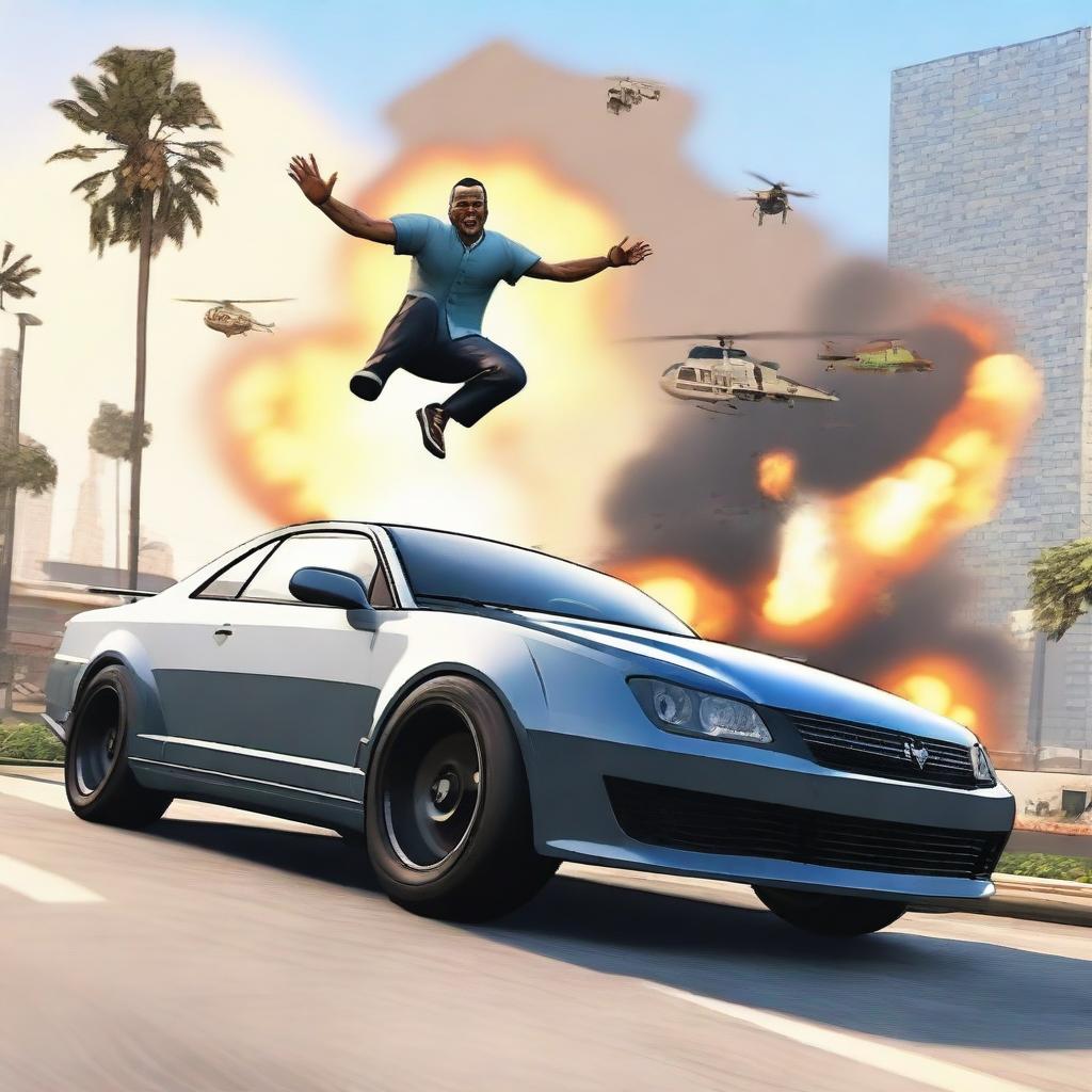 Create an eye-catching thumbnail for a video titled 'GTA V FAILS: Best Moments'