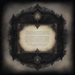 An atmospheric, gothic text box banner adorned with intricate designs, matching the style of a souls-like game.