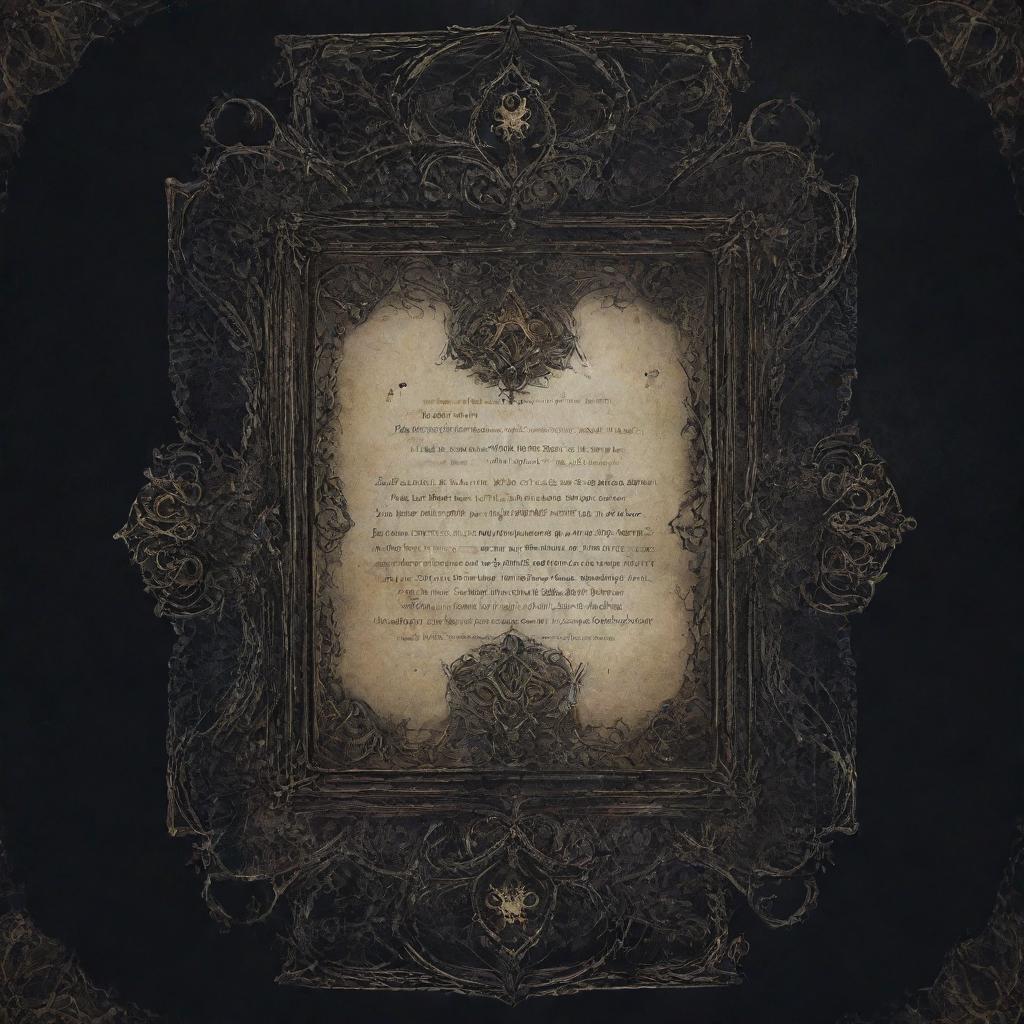 An atmospheric, gothic text box banner adorned with intricate designs, matching the style of a souls-like game.