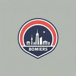 Logo for a fantasy football team named 'Berlin Bombers', features elements like a football and iconic Berlin landmarks in a striking, modern design.