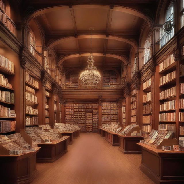 Create an image of a large bookstore