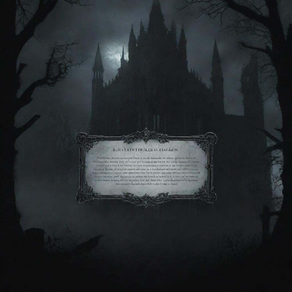 A dark and intricately designed text box banner reflecting the gothic and somber atmosphere of a souls-like game.