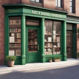 Create an image of the exterior of a bookstore