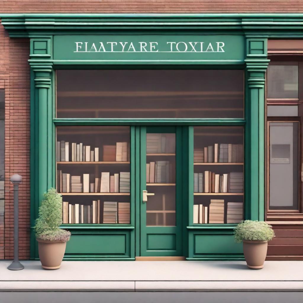 Create an image of the exterior of a charming bookstore