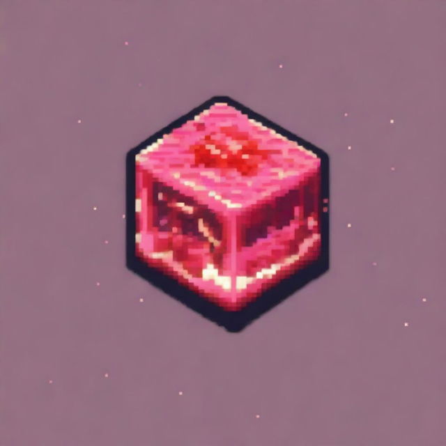 An infinite, magical piece of meat depicted in pixel art style