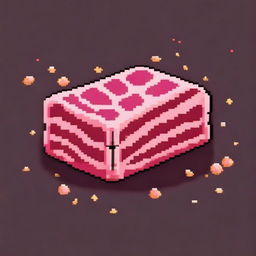 An infinite, magical piece of meat depicted in pixel art style