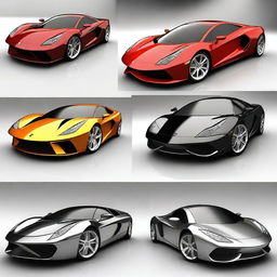 Create a project featuring beautiful and fast cars, showcasing various sleek and modern designs with aerodynamic features