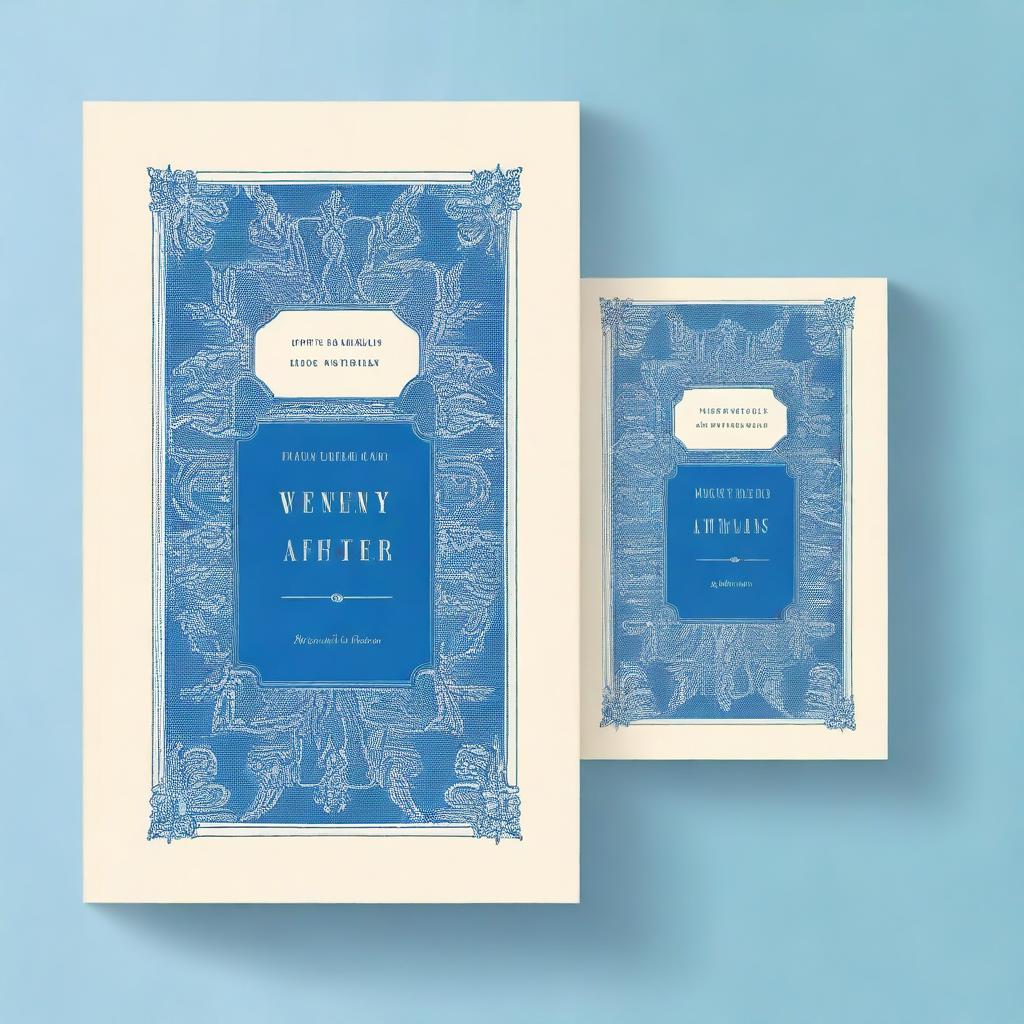 Create a blue color book cover for 'Twenty Years After' by Alexandre Dumas