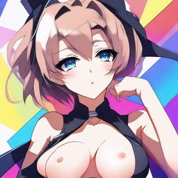 Create an image of an anime girl wearing a revealing outfit