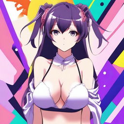 Create an image of an anime girl wearing a revealing outfit