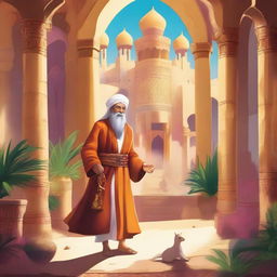 An illustration of Ali Baba's adventure