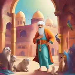 An illustration of Ali Baba's adventure