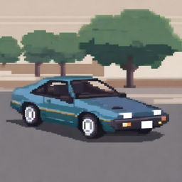 A pixel art representation of the iconic Toyota AE86 Trueno in the style of Punch Club