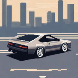 A pixel art depiction of the iconic Toyota AE86 car