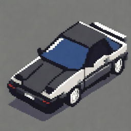 A pixel art depiction of the iconic Toyota AE86 car