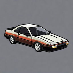 A pixel art representation of the iconic Toyota AE86 car