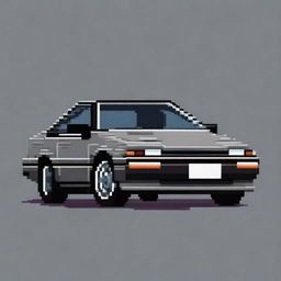 A pixel art representation of the iconic Toyota AE86 car