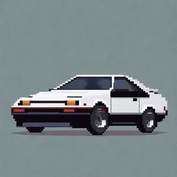 A pixel art representation of the iconic Toyota AE86 car