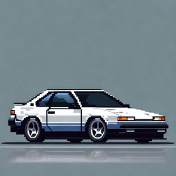 A pixel art depiction of a Nissan Silvia S13