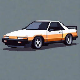 A pixel art depiction of a Nissan Silvia S13