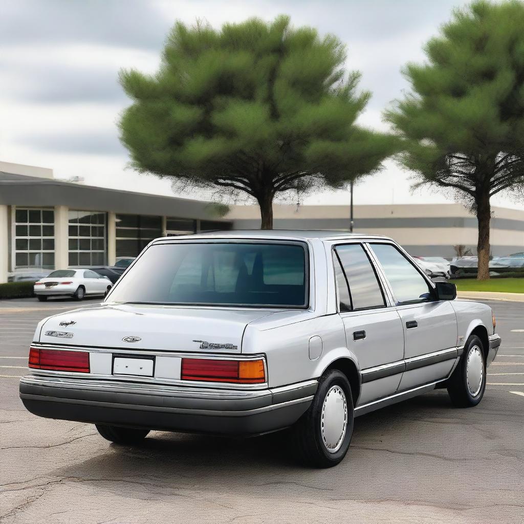 A high-end version of a 1992 Ford Tempo is parked in a parking lot