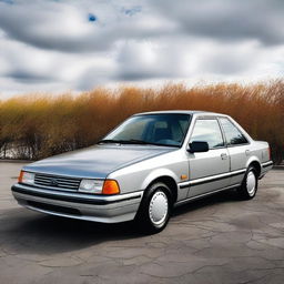 A high-end version of a 1992 Ford Tempo is parked in a parking lot