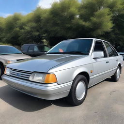 A high-end version of a 1992 Ford Tempo is parked in a parking lot