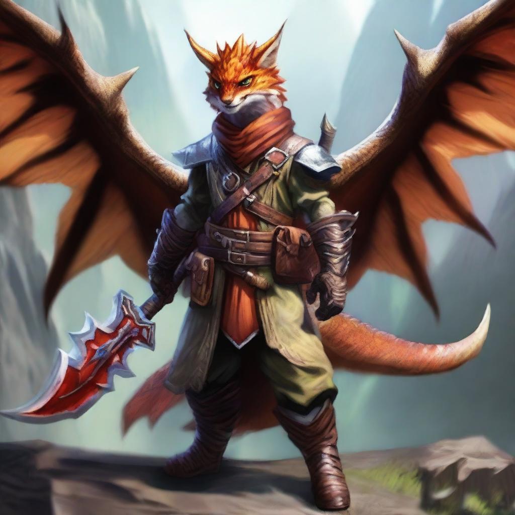 Create a character who is an explorer and monster hunter of the draconic race