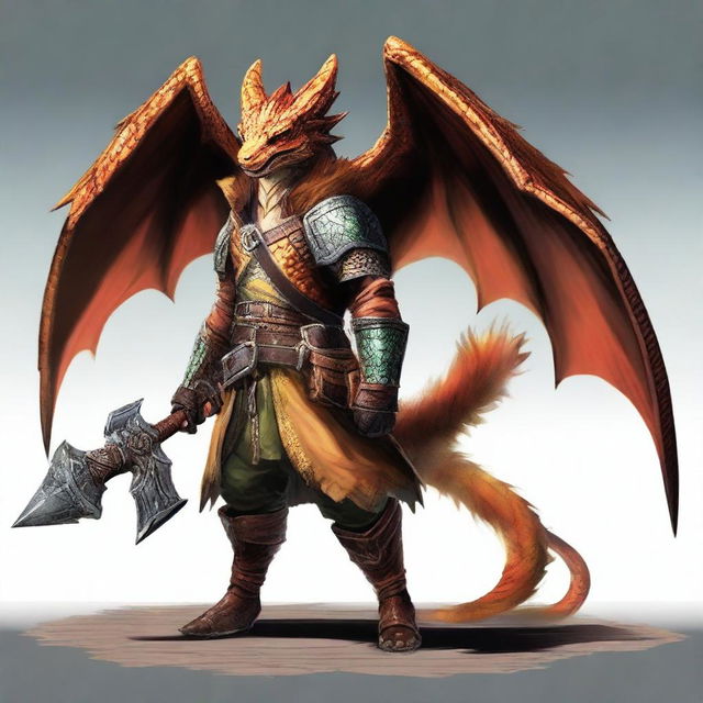 Create a character who is an explorer and monster hunter of the draconic race