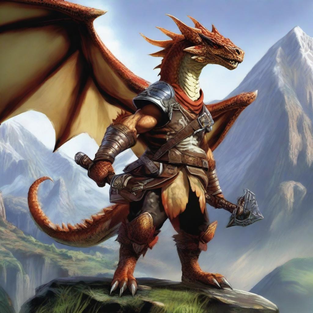 Create a character who is an explorer and monster hunter of the draconic race