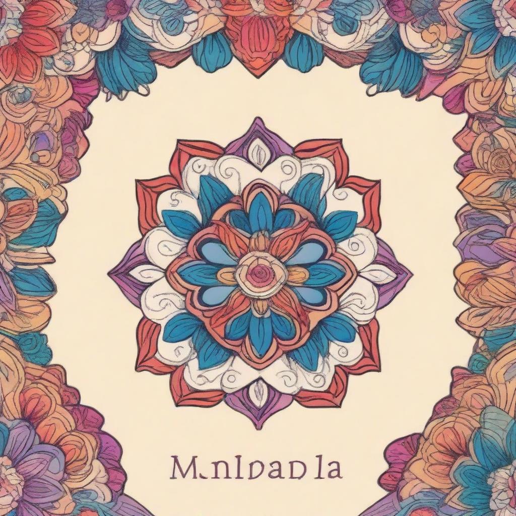 Create a book cover for 'Mandala Coloring Book For Adults'