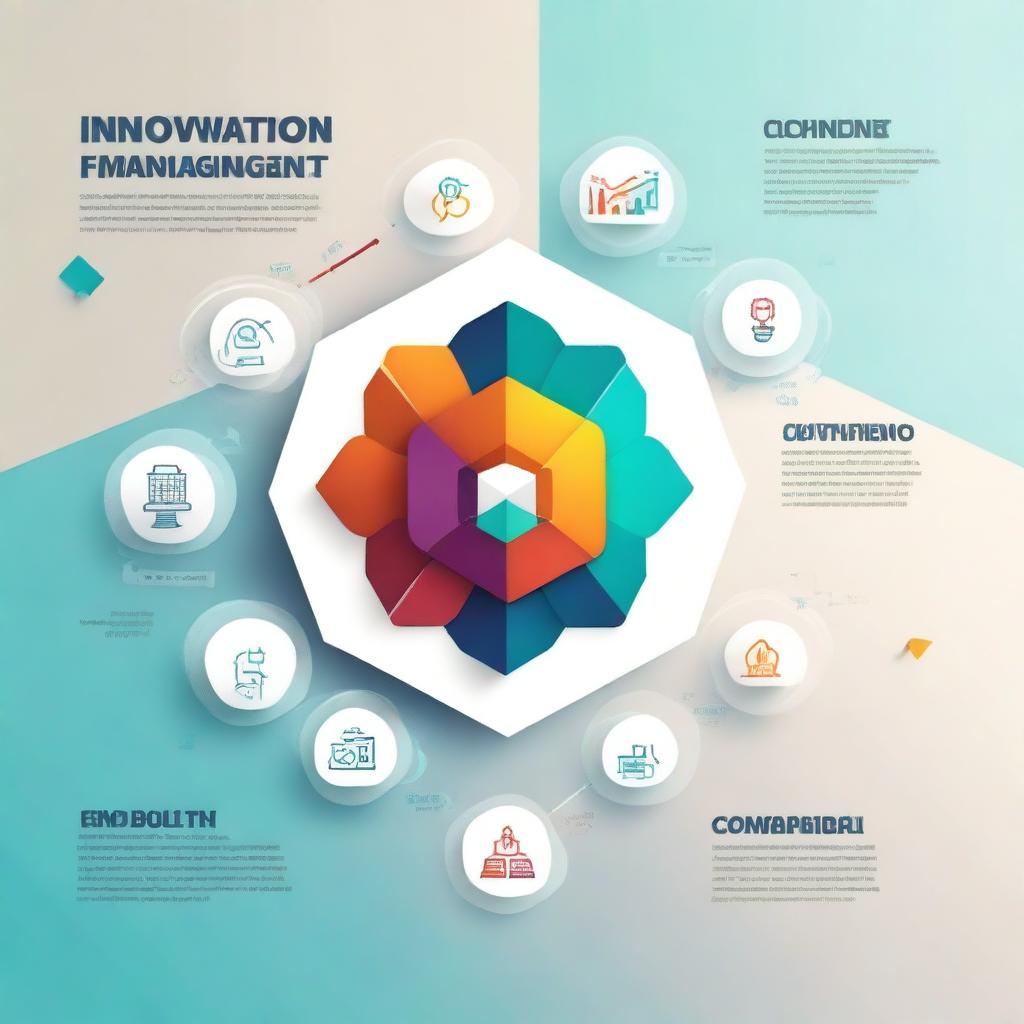 Create a cover page illustration for a book titled 'Innovation in Technology and Management