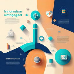 Create a cover page illustration for a book titled 'Innovation in Technology and Management