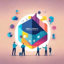 Create a cover page illustration for a book titled 'Innovation in Technology and Management