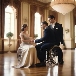 A wealthy disabled man falls in love with a divorced young woman, spending lavishly to win her heart