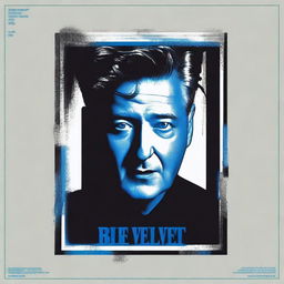 Create a poster for David Lynch's movie 'Blue Velvet'