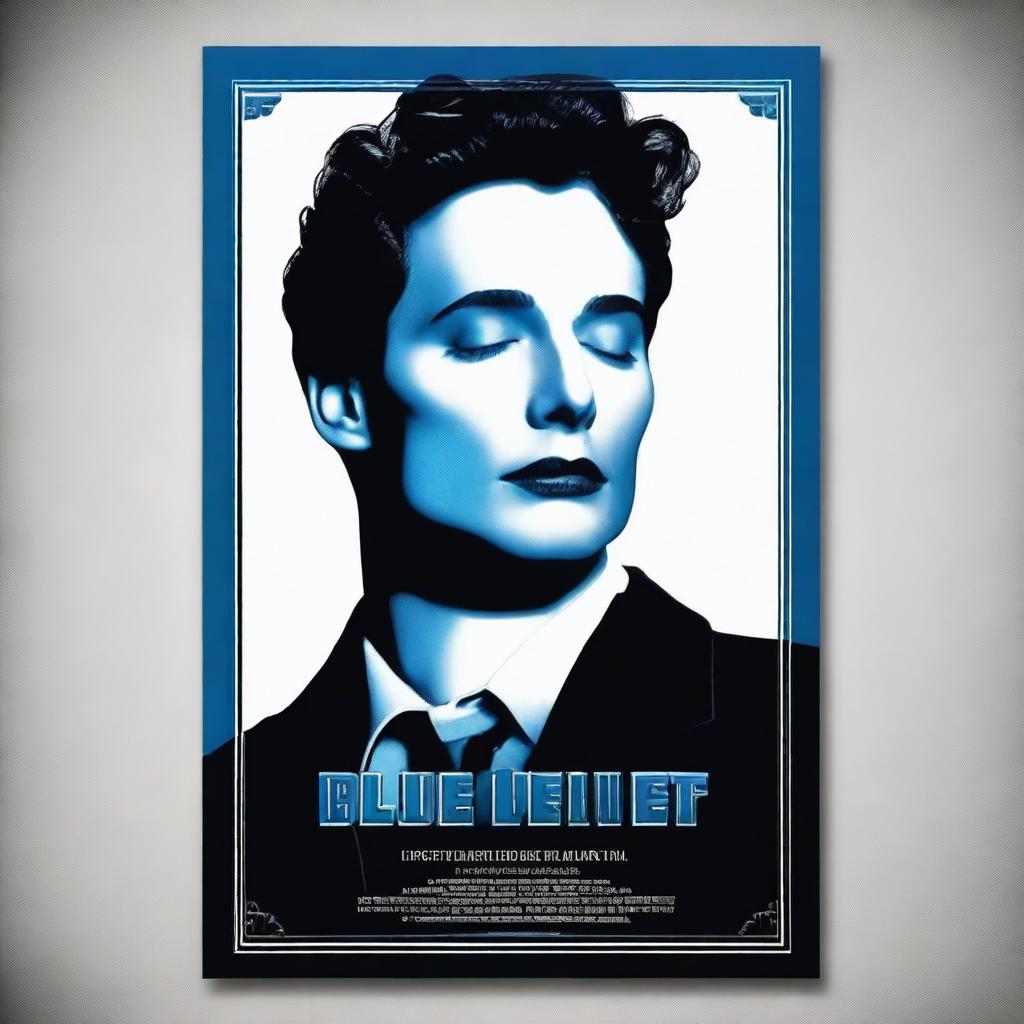 Create a movie poster for a film titled 'Blue Velvet'